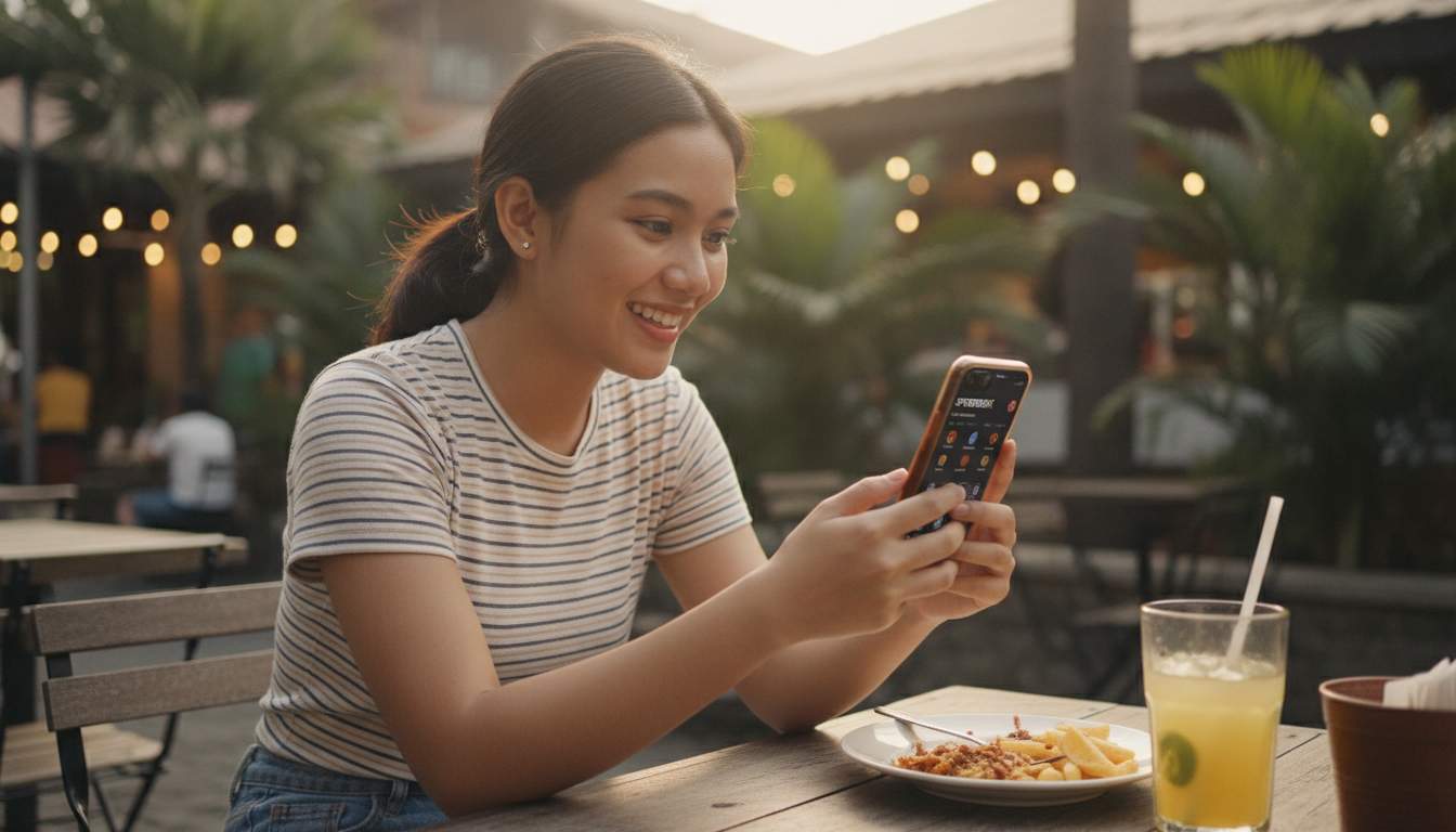 Bet on Your Favorites Filipino woman checking sports betting odds