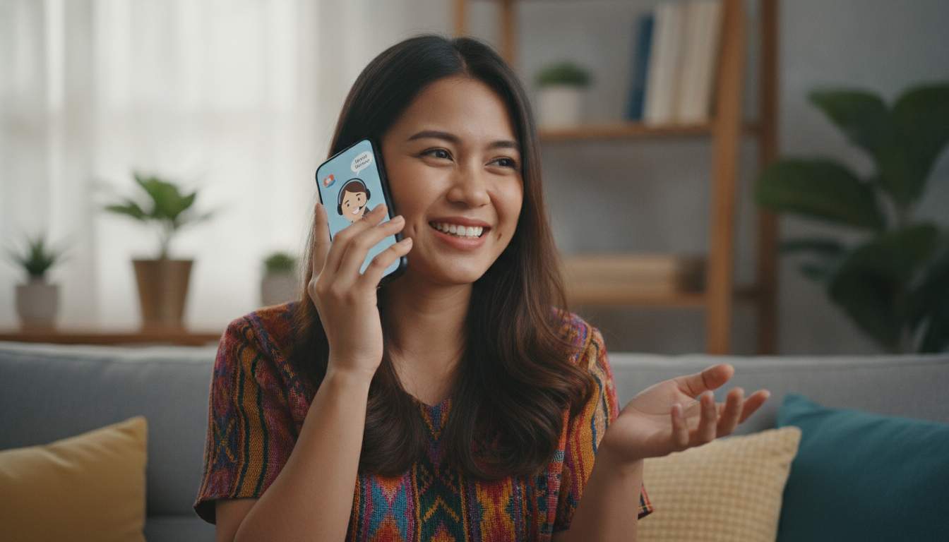 We're Here to Help Filipino woman contacting support