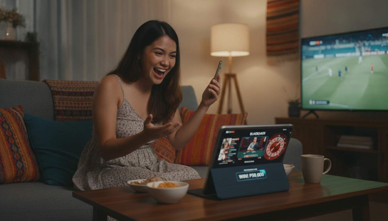 Live Casino Experience Woman enjoying live casino experience