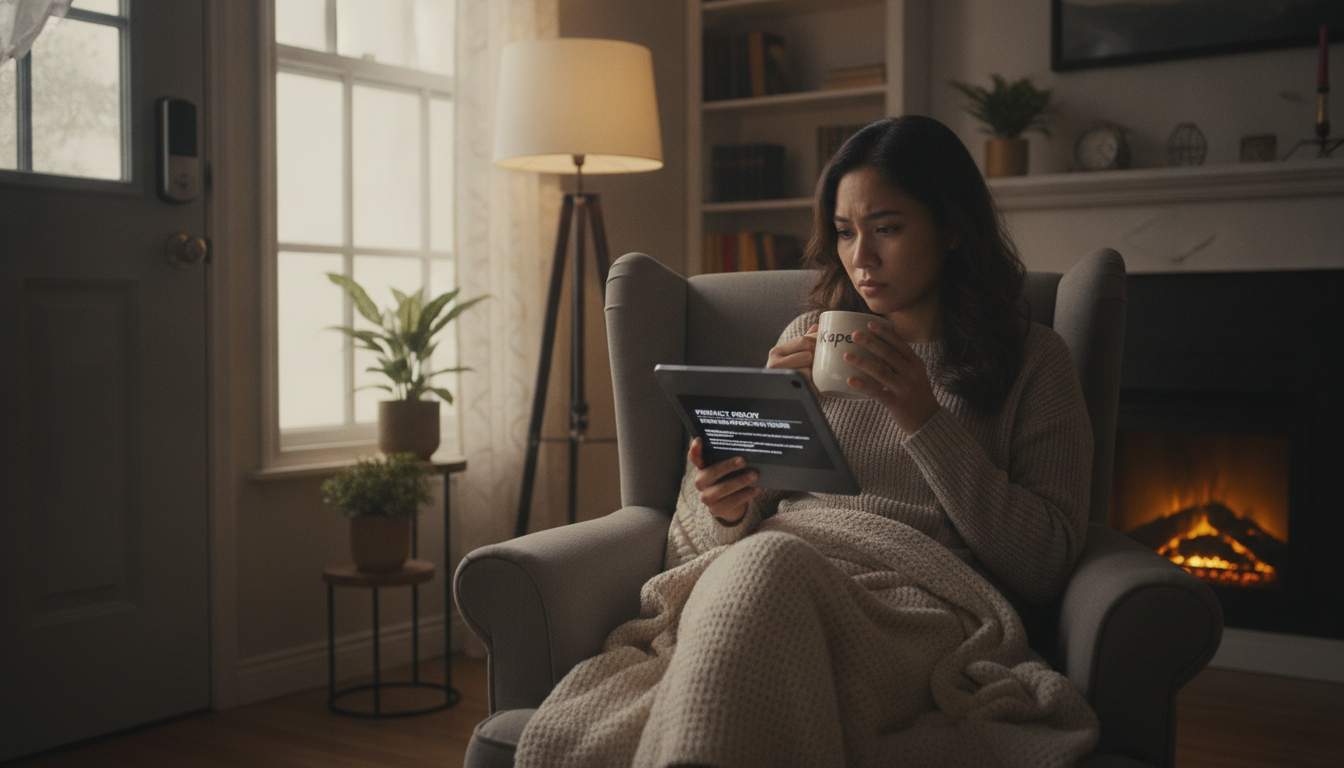 Your Data Matters Filipino woman reviewing privacy policy