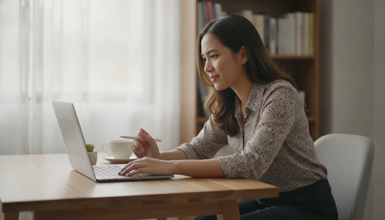 Know Your Rights Filipino woman reading terms and conditions